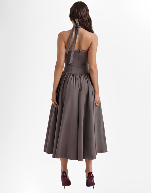 Kerry Smoke Halter Midi Dress