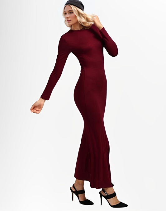 Full Sleeves Long Dress With Side Slit