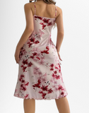 Cherry Blossom Print Midi Slip Dress