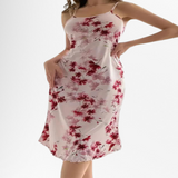 Cherry Blossom Print Midi Slip Dress