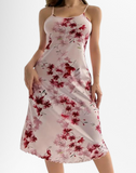 Cherry Blossom Print Midi Slip Dress