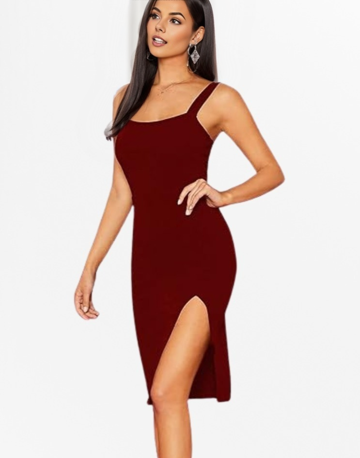 ROME SPLIT THIGH BODYCON DRESS